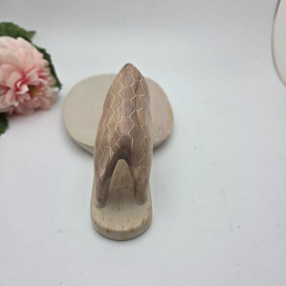 VTG Carved Giraffe Drinking Soap Stone Kenya Africa Hand Soap Dish Trinket Dish - Picture 5 of 9